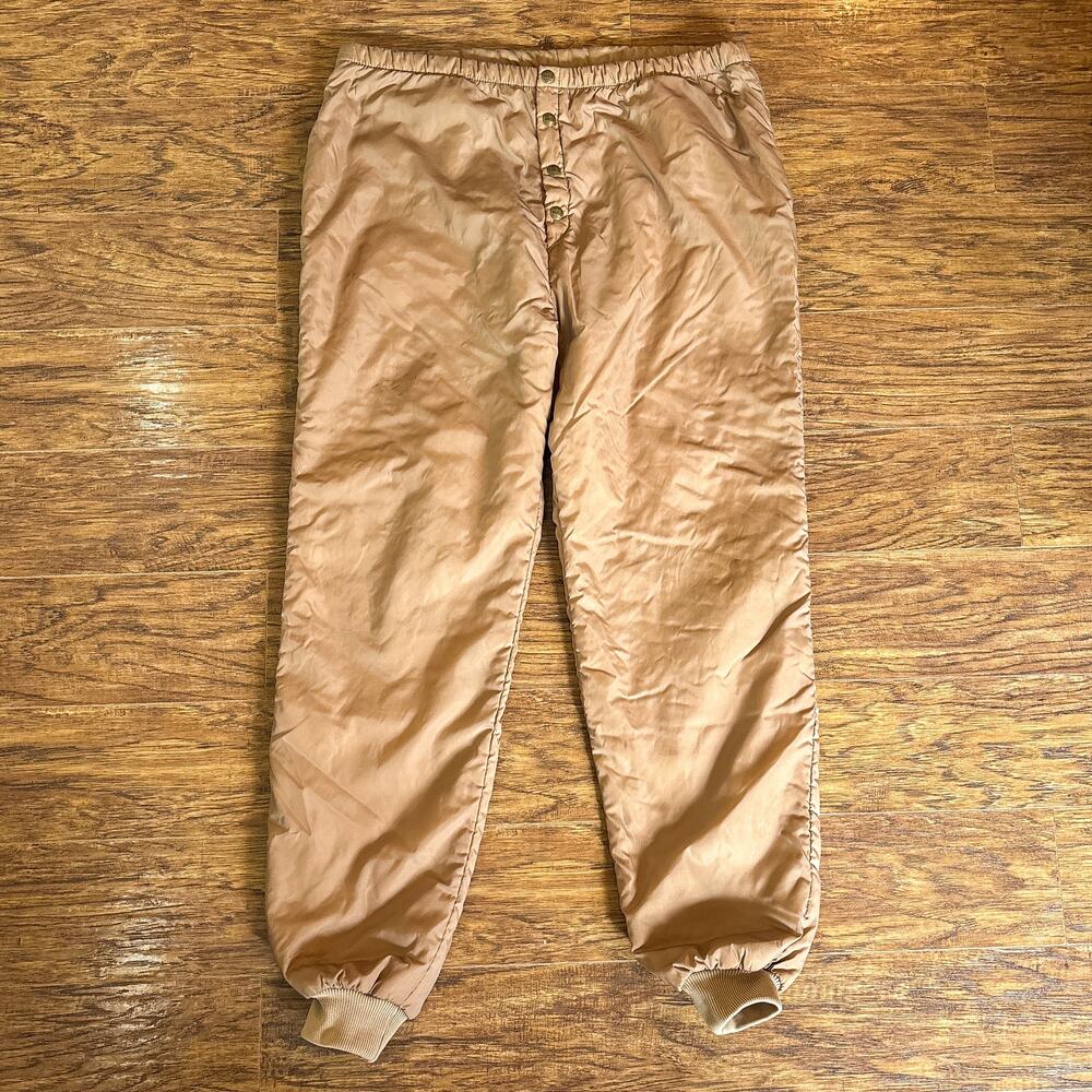 Vintage L.L. Bean Thinsulate Insulated Tan Khaki Jogger Pants Men's XL